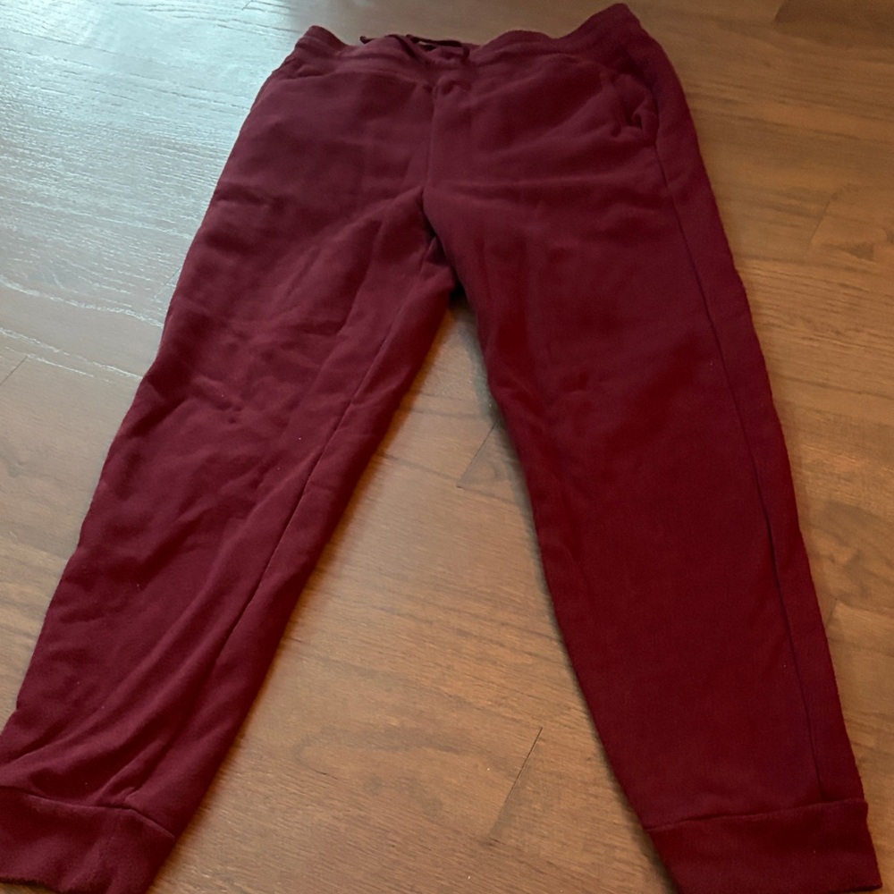 Burgundy jogger sweatpants